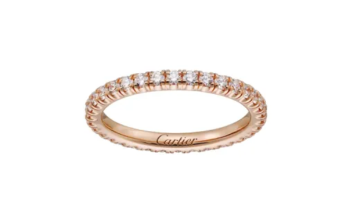 CARTIER Etincelle 18K Gold Diamond Rings Unisex Rose Gold