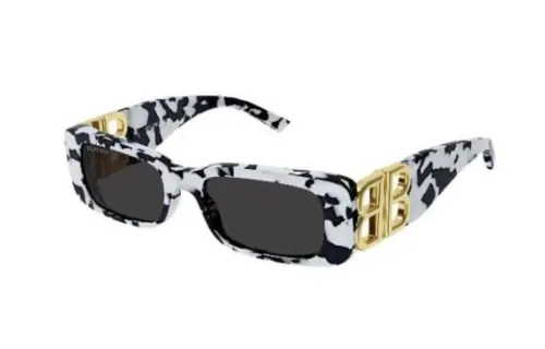 Balenciaga Acetate Irregular Shape Sunglasses Women's White