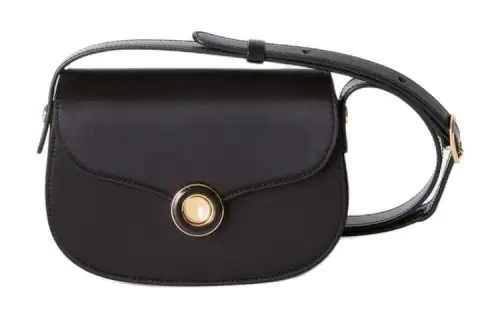 Loro Piana Ghiera Mulberry Silk Meets Calfskin Shoulder Bag, Crossbody Bag Mini Women's Black