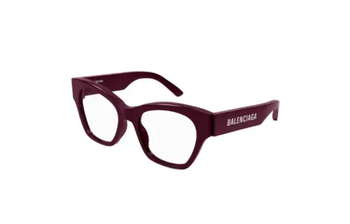 Balenciaga Acetate Irregular Shape Eyeglass Frames Women's Red