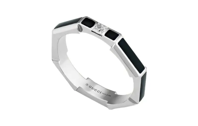 GUCCI Link To Love Series Rings Unisex Black