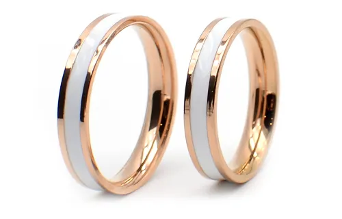 DAP Titanium Steel Rings Unisex White Gold