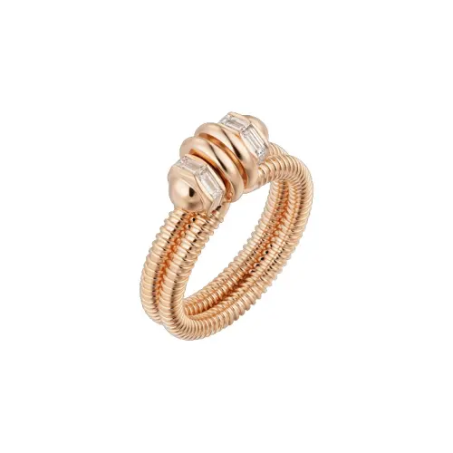 CARTIER Ecrou De Cartier Collection 18K Gold Diamond Rings Unisex Rose Gold
