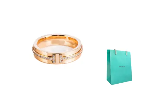 TIFFANY & CO. T Series Rings Unisex Rose Gold Shopping Bag