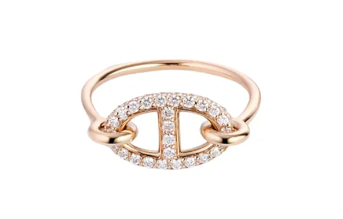 HERMES Farandole 18K Rose Gold Rings Unisex