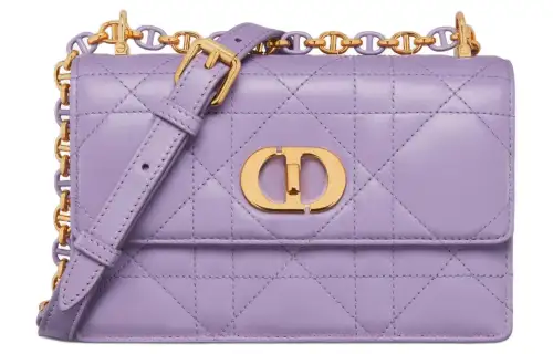 DIOR Sheepskin Portable Crossbody Bag, Shoulder Bag Women's Light Purple