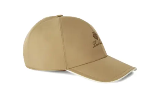 Loro Piana Polyester, Cotton, Polyurethane Baseball Caps Men's Khaki