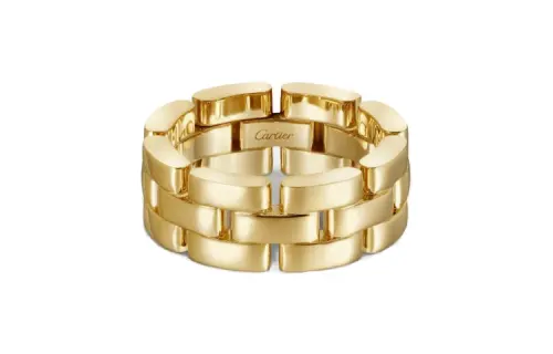 CARTIER Maillon Panthere Collection 18K Gold Rings Unisex Gold
