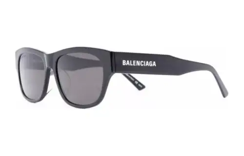 Balenciaga Acetate Rectangular Sunglasses Unisex Black