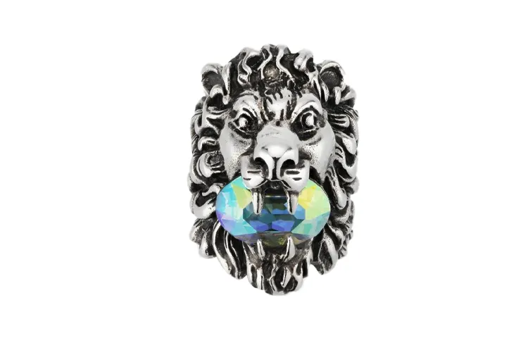 GUCCI Vintage Web Rings Unisex Palladium Gold