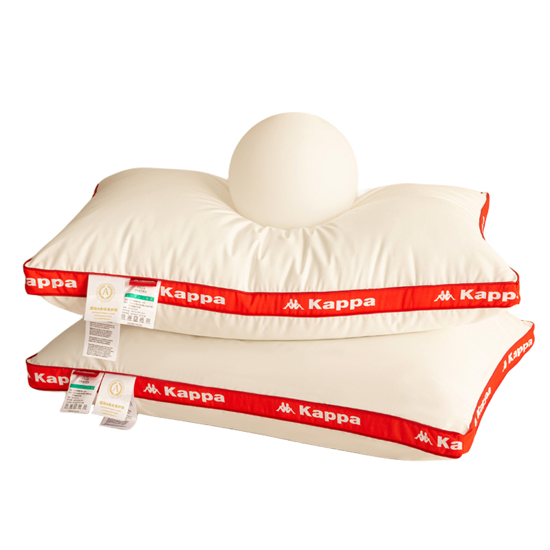 Kappa trendy sporty 3D feather velvet pillow core, fashionable 3D pillow cervical pillow for single student dormitory, size 48x74cm, available in low, medium, and high firmness with soy fluffy pillow, single piece or home use pair pillows/pillow core