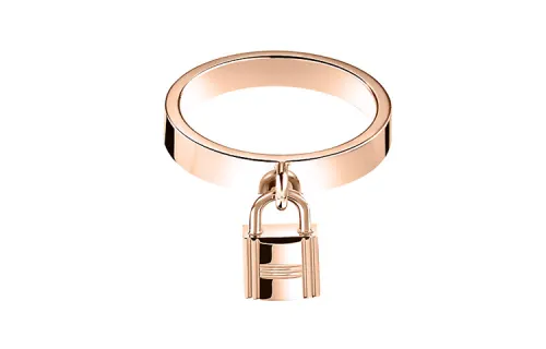 HERMES Kelly Clochette Rose Gold Rings Unisex