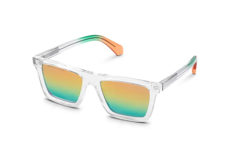 LOUIS VUITTON Plate Frame Square Sunglasses Men's Transparent