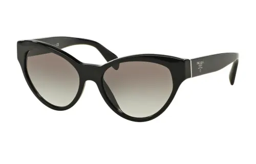 PRADA Plastic Irregular Shape Sunglasses Women's Black