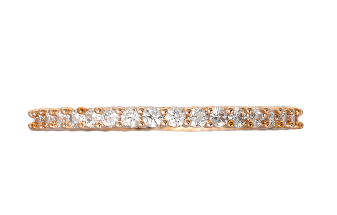 Swarovski Swarovski, stone inlay, golden ring, diamond encrusted, pink gold