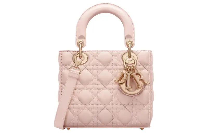 DIOR Lady Dior Sheepskin Handbag, Shoulder Bag, Crossbody Bag, Handbag Small Women's Rouge Pink