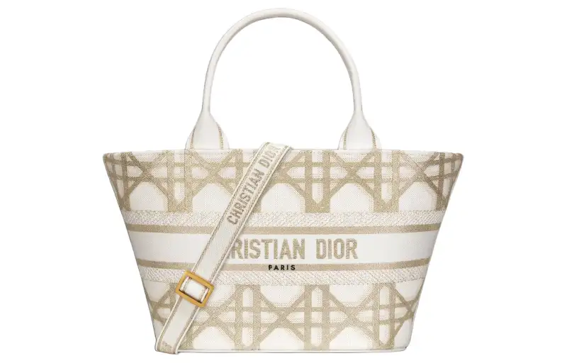 DIOR Embroidery Handbag, Shoulder Bag, Crossbody Bag Women's White