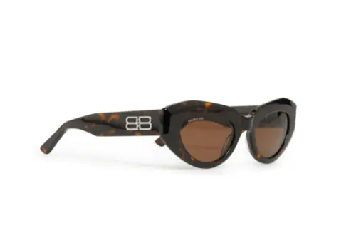Balenciaga Irregular Shape Sunglasses Women's Tortoiseshell