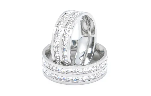 Cooraree Titanium Steel Rings Unisex Sparkling Galaxy