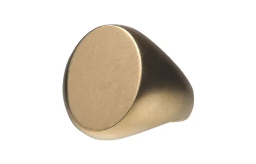 Maison Margiela Logo Engraved Brushed Finish Signet Ring