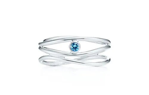 TIFFANY & CO. Elsa Peretti Collection Ring Women's Silver/Blue