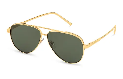 LOUIS VUITTON Metal Irregular Shape Sunglasses Men's Gold