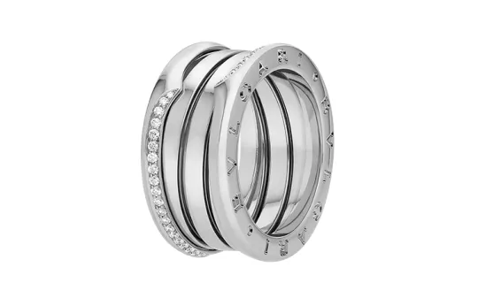 BVLGARI B.ZERO1 Rings Diamond 18K White Gold Unisex