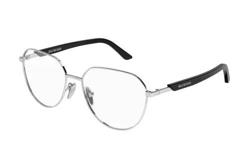 Balenciaga Metal Irregular Shape Eyeglass Frames Men's Silver