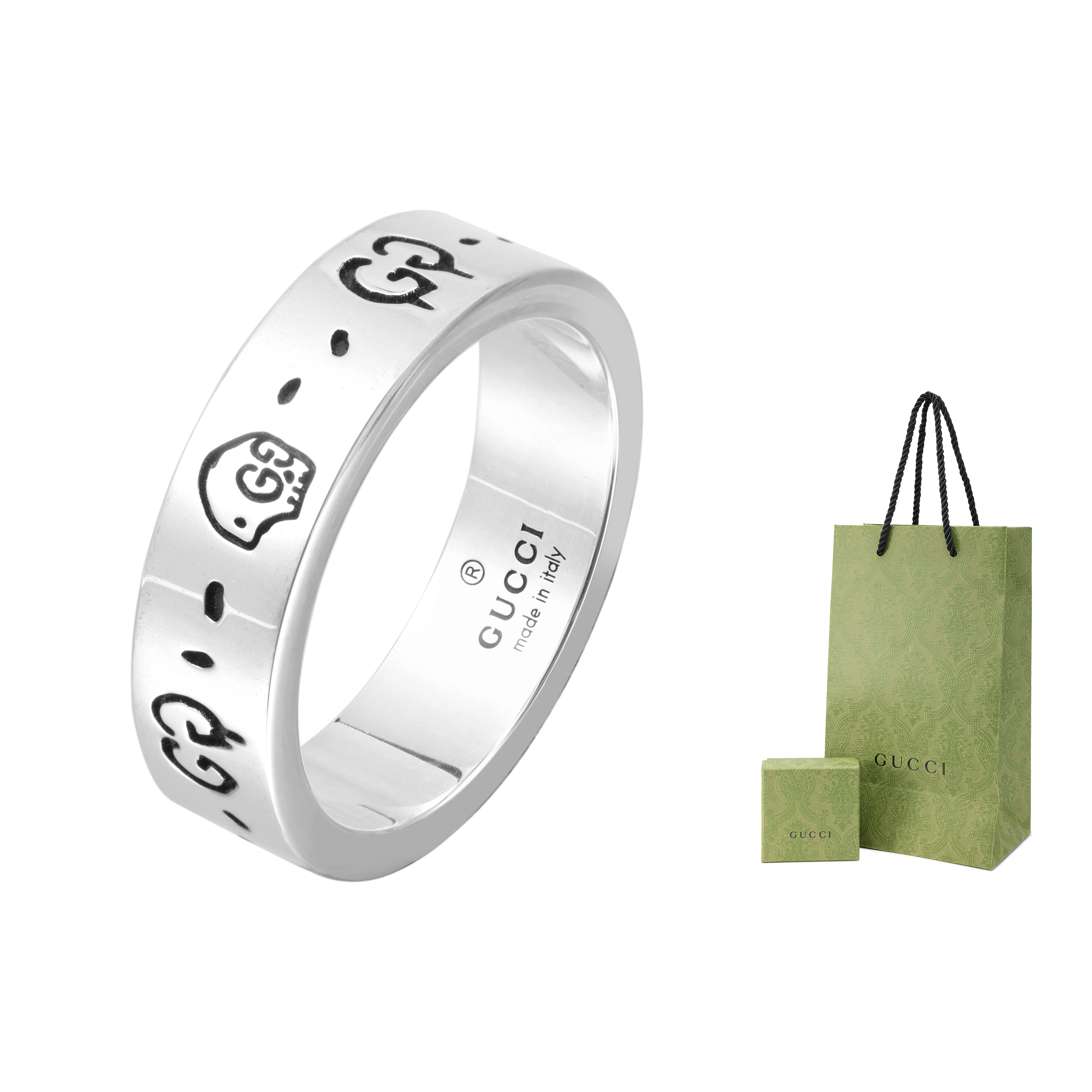 GUCCI Ghost 925 Sterling Silver Rings Unisex