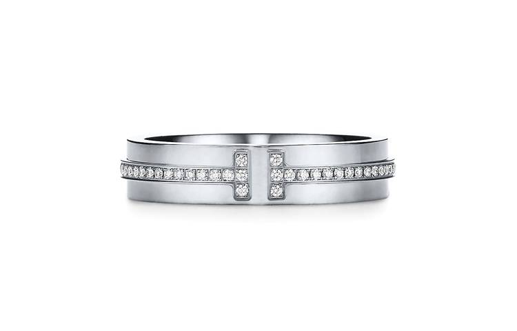 Мужское кольцо TIFFANY & CO. T (белое золото)