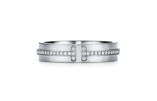 TIFFANY & CO. Pre Owned 2010s 18K White Gold T Diamond Ring