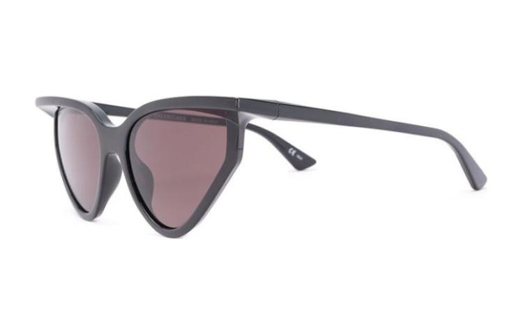 Balenciaga Acetate Irregular Shape Sunglasses Unisex Black