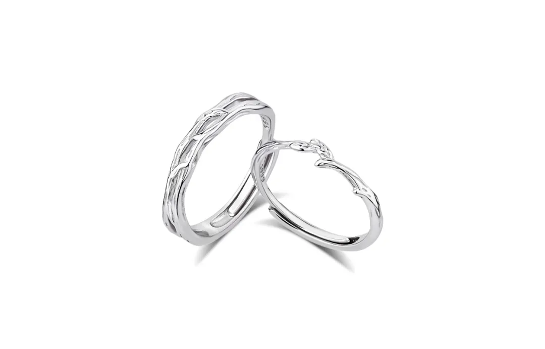 Muyan S999 Fine Silver Intertwined Branch Ring Unisex