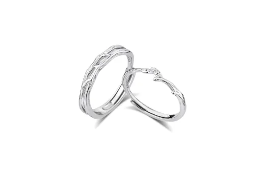 Muyan S999 Fine Silver Intertwined Branch Ring Unisex