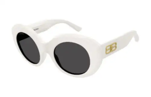 Balenciaga Acetate Round Sunglasses Unisex White