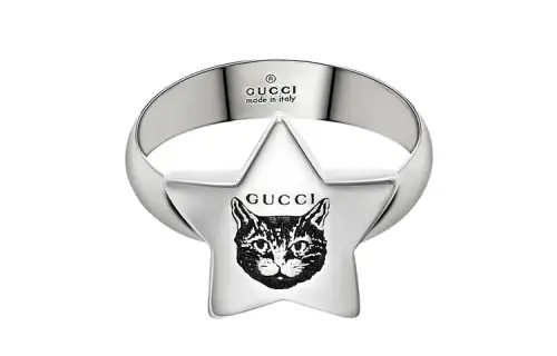 GUCCI Blind For Love 925 Sterling Silver Rings Unisex Silver