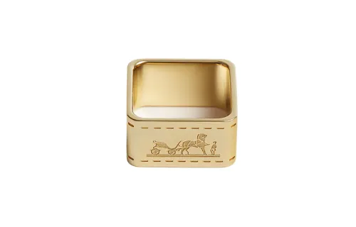 HERMES Bolduc Brass Rings Unisex Gold