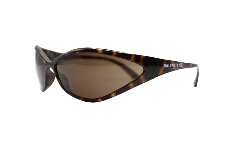 Balenciaga Irregular Shape Sunglasses Women's Tortoiseshell