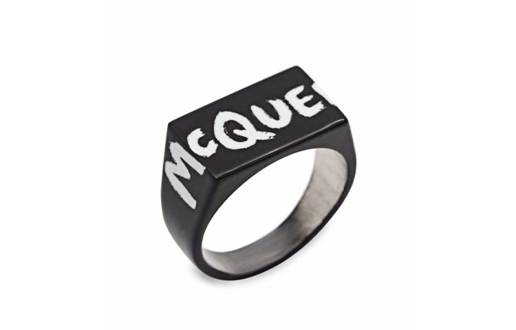 Мужское кольцо Alexander McQueen (черное)