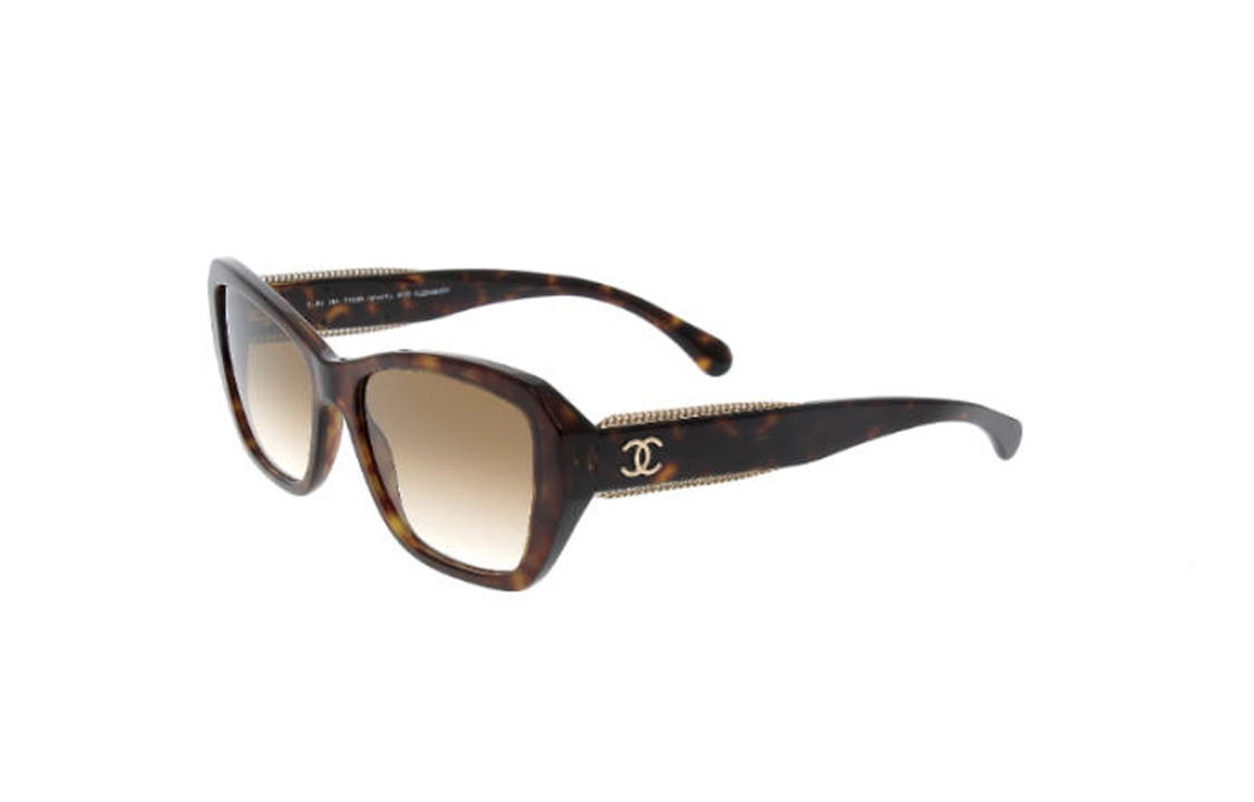CHANEL Acetate Butterfly Sunglasses Women's Tortoiseshell