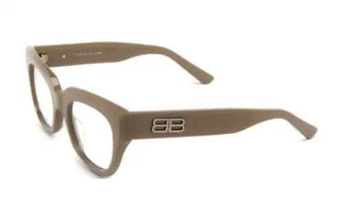 Balenciaga Acetate Irregular Shape Eyeglass Frames Women's Brown