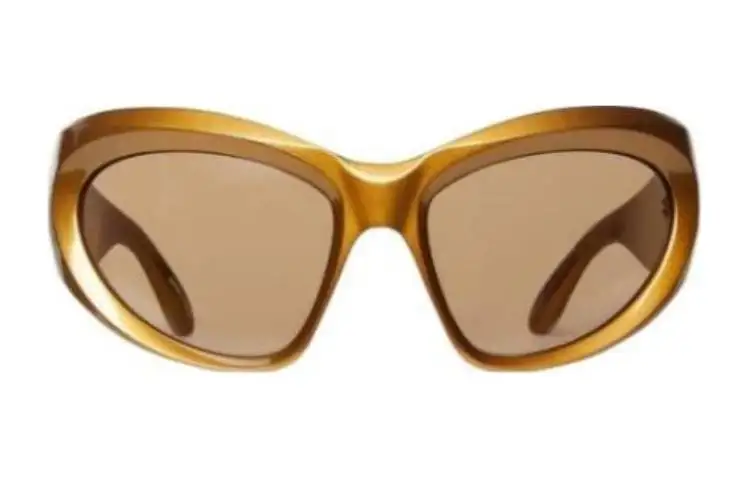 Balenciaga Irregular Shape Sunglasses Men's Gold