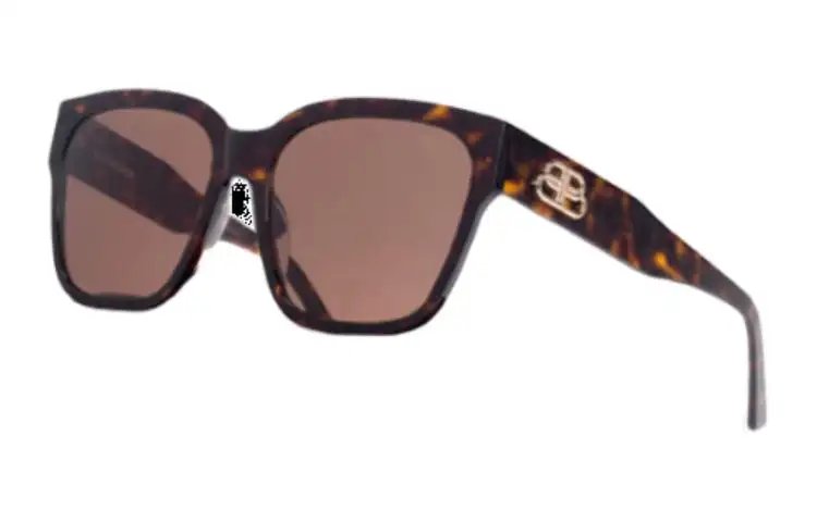 Balenciaga Acetate Square Sunglasses Women's Tortoiseshell