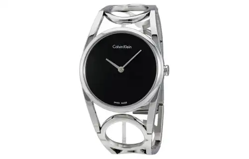 CK/Calvin Klein Women's Ladies Wrist Watches Quartz Movement Stainless Steel Strap 32mm Black Dial Women's Watch