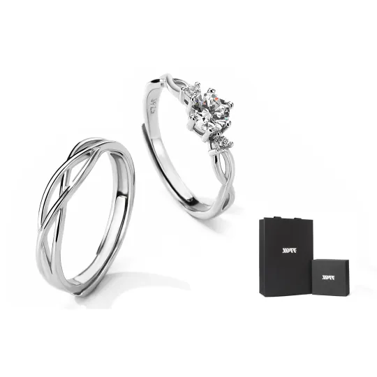 XXOFF 925 Sterling Silver Rings Unisex Silver White