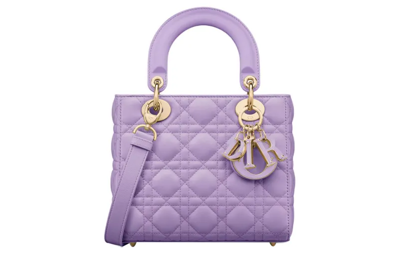 DIOR Lady Dior Sheepskin Handbag, Shoulder Bag, Crossbody Bag, Handbag Small Women's Light Purple