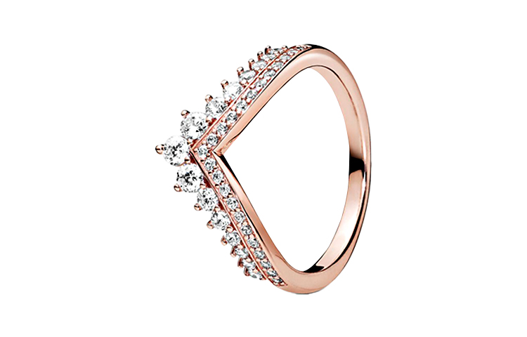 Pandora Pandora, golden ring, silver 925 sample, pink gold