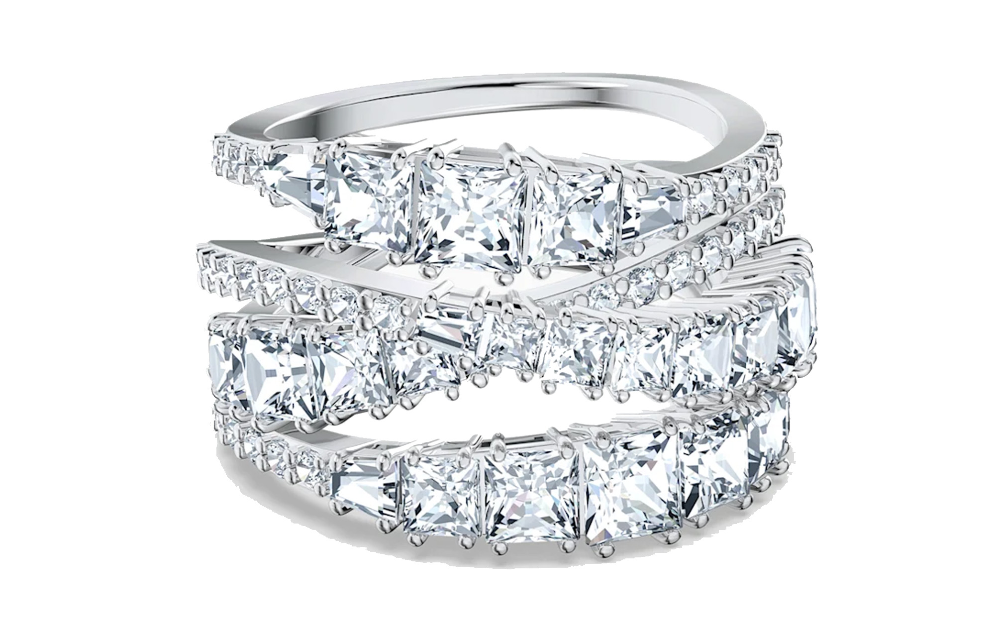 Женское кольцо Swarovski TWIST WRAP (серебристое)