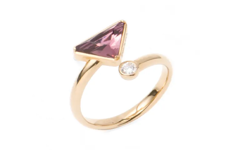 PRADA Diamond, Crystal 18K Gold Rings Women's Gold