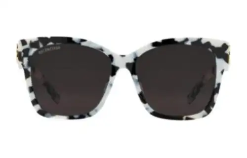 Balenciaga Acetate Irregular Shape Sunglasses Unisex Black White